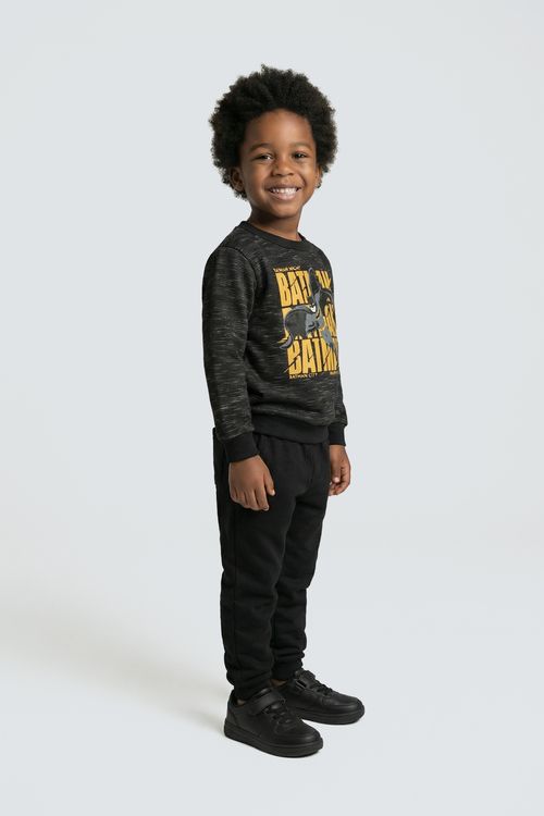 Blusão de Moletom Infantil Menino Preto Batman City