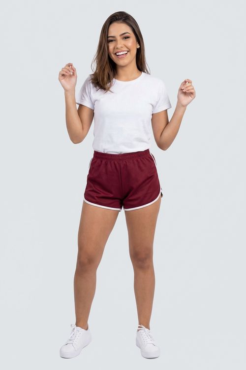 Shorts fem promo runner basc vies  vinh vermelho escuro