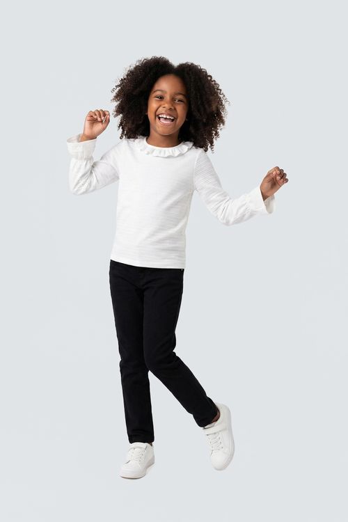Blusa Infantil Menina Off White Anarruga