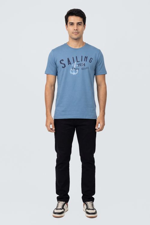 Camiseta Masculina Azul Médio Náutica Sailing