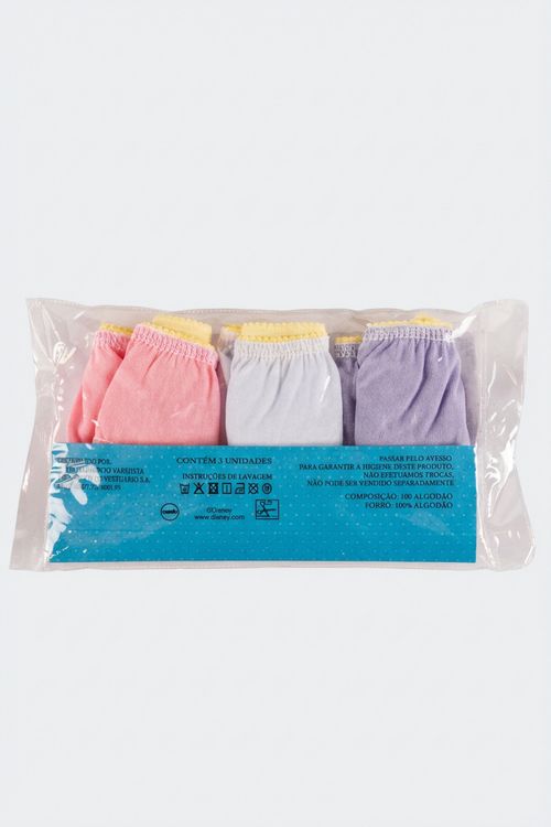 Kit 3 Calcinhas Infantil Menina Sortidas Tam 10 Minnie