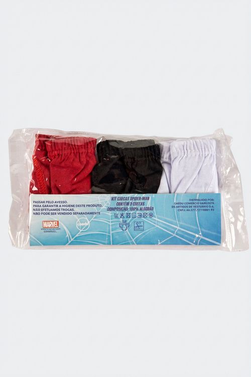 Kit 3 Cuecas Slip Infantil Menino Sortidas Tam 6 Homem Aranha