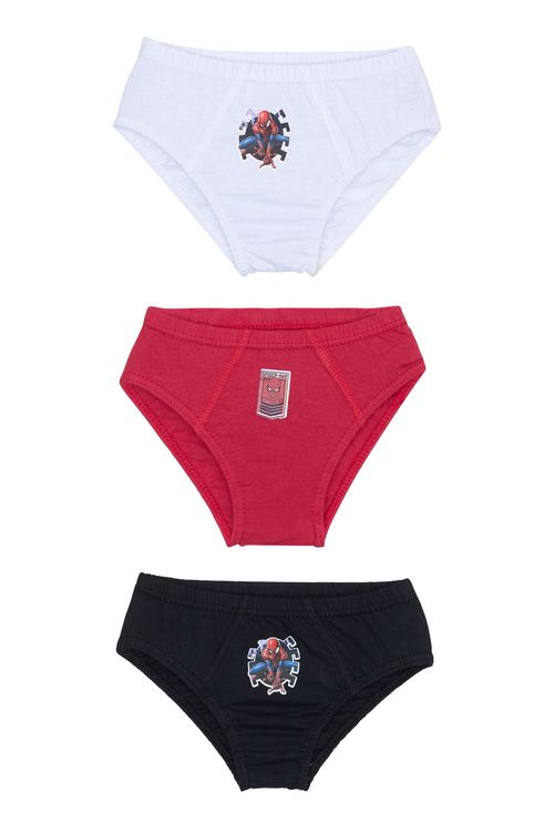 Kit 3 Cuecas Slip Infantil Meninos Cores Sortidas Homem-Aranha