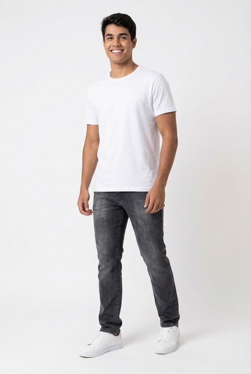 Calça Jeans Masculina Slim Fit Preto Estonado
