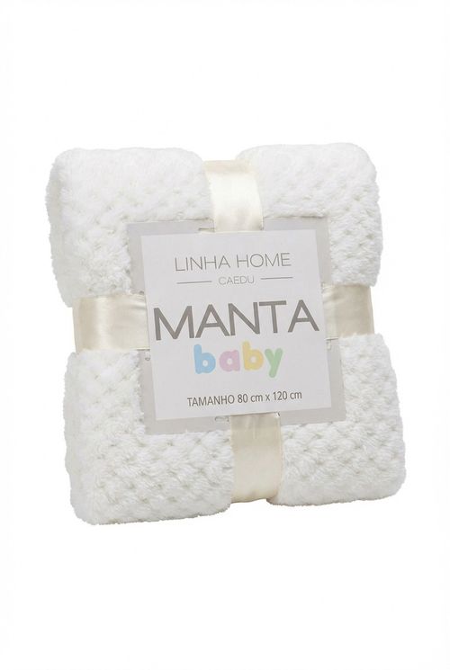 Manta Infantil Bebê Off White Bolinhas