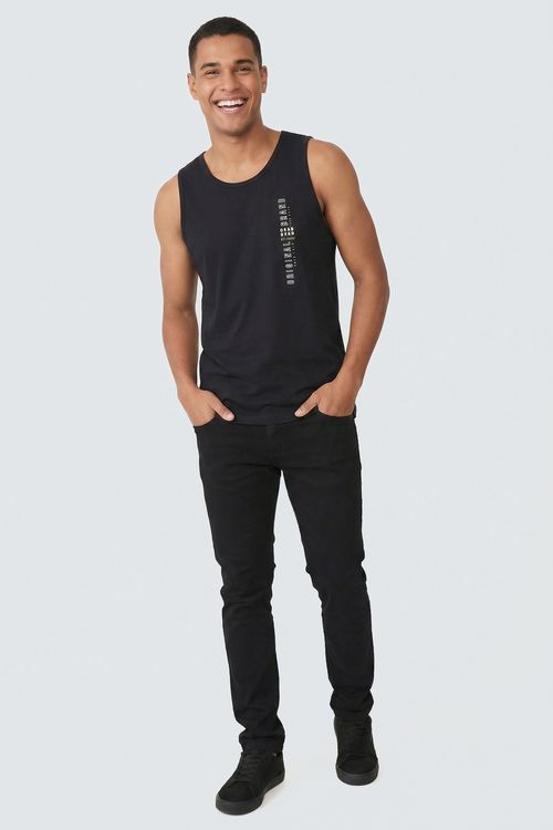 Regata Masculina Preta Estampada Original Brand Streetwear