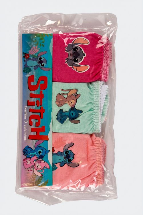Calcinhas Infantil Menina Sortidas Coloridas Tam 8 Stitch e Angel