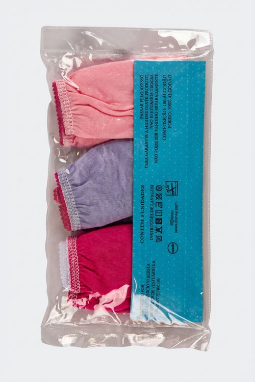 Kit 3 Calcinhas Infantil Menina Sortidas Tam 8 Minnie