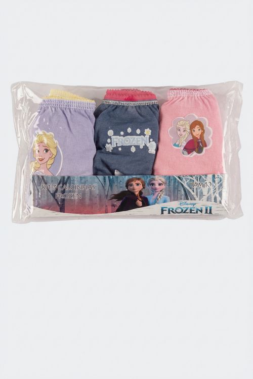 Kit calcinha frozen 3x1-tam 10 sortido
