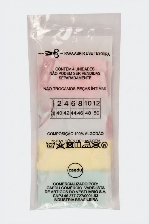 Kit 4 Calcinhas Infantil Menina Sortidas Unicórnio