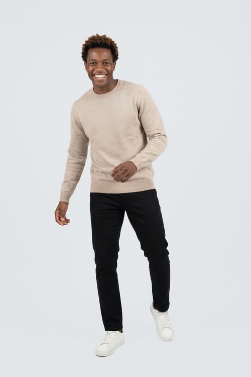 Suéter Gola Careca Essencial Masculino Bege