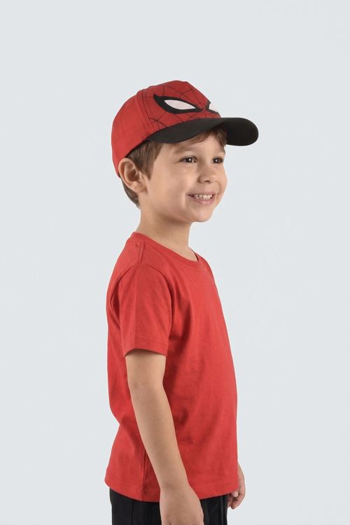 Boné Infantil Menino Vermelho Máscara Homem Aranha