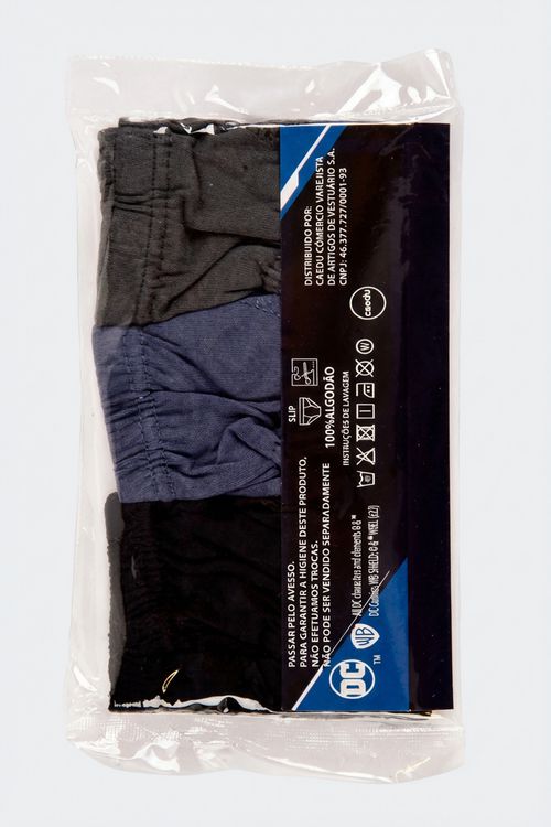 Kit 3 Cuecas Slip Masculinas Sortidas Batman