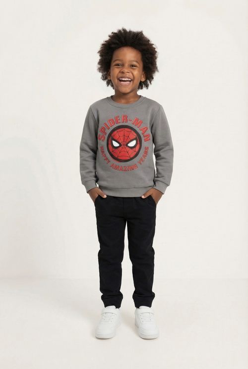 Moletom Infantil Menino Cinza Homem-Aranha