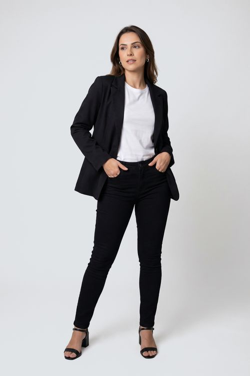 Blazer de Alfaiataria Feminino Preto Essencial