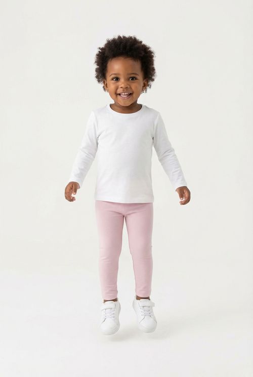 Legging Infantil Menina Rosa Claro Lisa