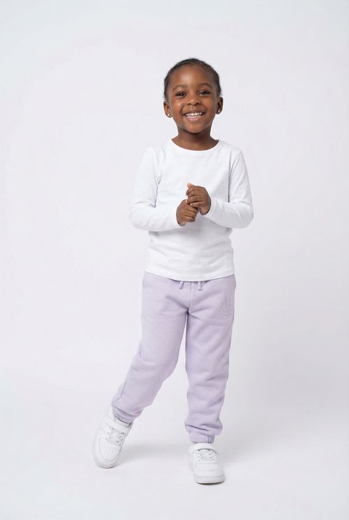 Calça Jogger Infantil Menina Lilás Estampada