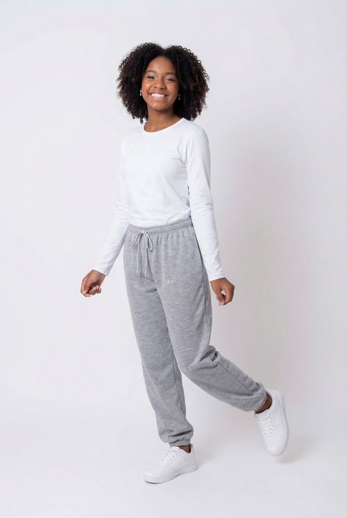 Calça Jogger Infantil Cinza Mescla