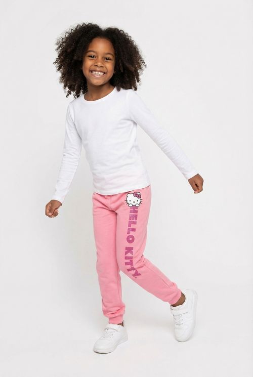 Calça Jogger Infantil Menina Rosa Hello Kitty
