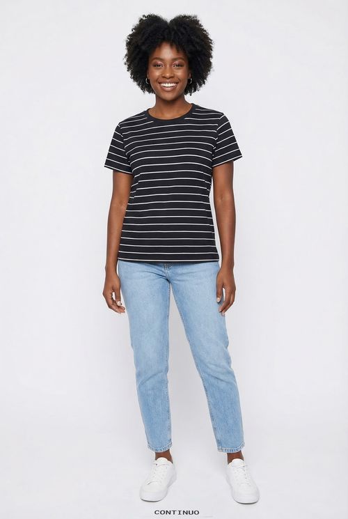 Blusa Feminina P&B Listrada