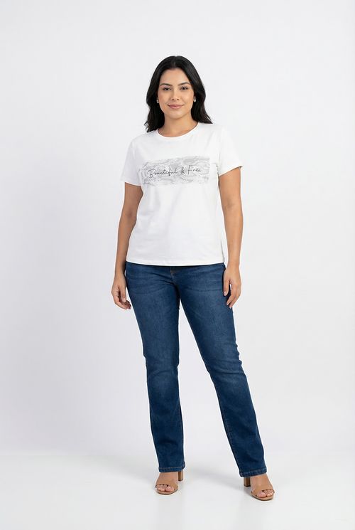 Blusa fem promo m/c m/m off w cobra let off white