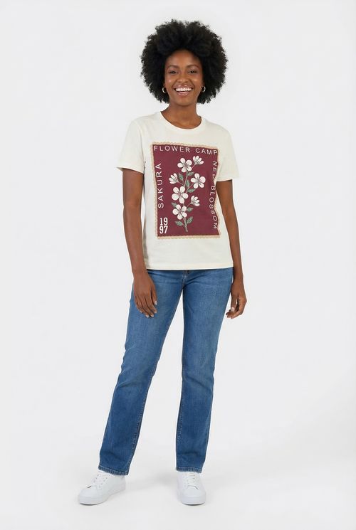 Camiseta fem mc rom along est selo off w off white