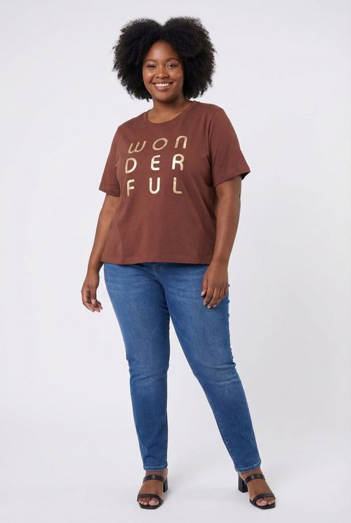 Blusa Feminina Marrom Wonderful Dourada