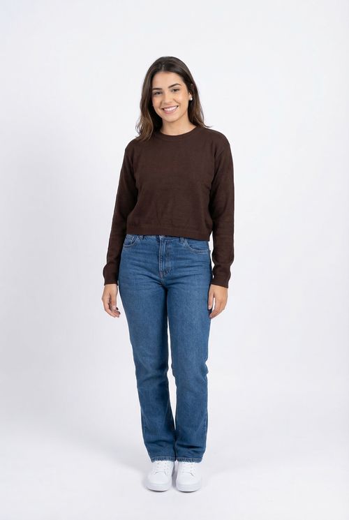 Suéter Feminino Marrom Escuro