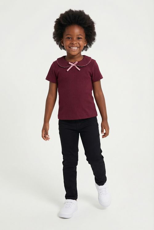 Blusa Infantil Menina Vinho Canelada