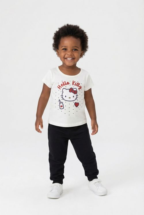 Blusa Infantil menina Off White Hello Kitty