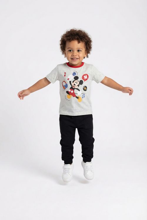 Blusa Infantil Menino Cinza Mescla Mickey DJ