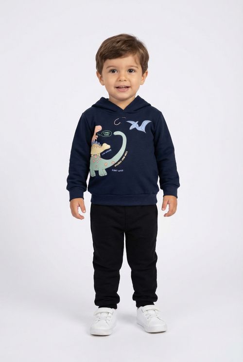 Moletom Infantil Menino Marinho Dinossauros