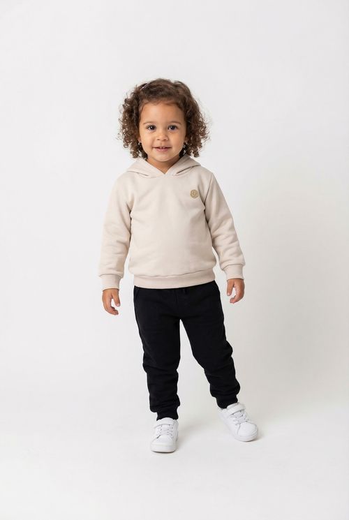 Moletom Infantil Bege Claro com Aplique Dourado