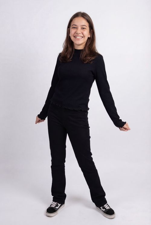 Blusa Infantil Menina Preta Juvenil