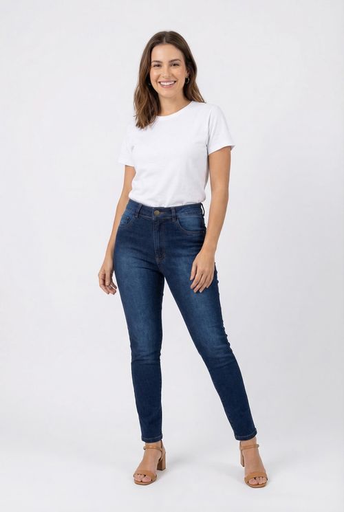Calca fem promo 81155 jns cig.basica es jeans azul escuro
