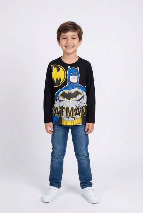 Camiseta m/l info 4/10 nos batman preto preto