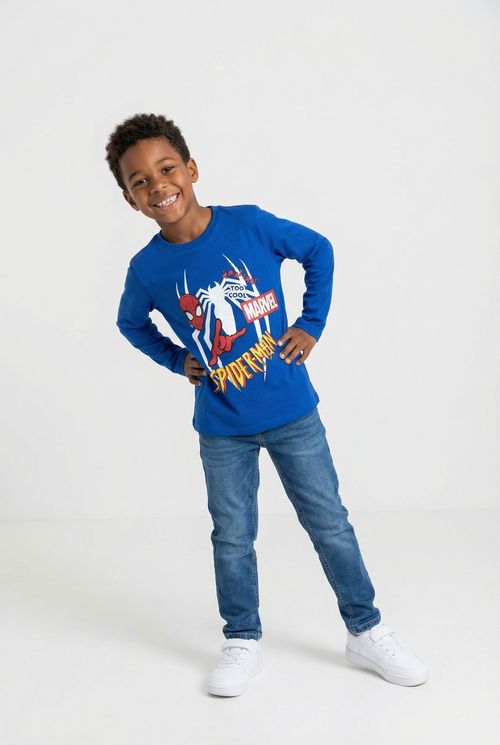 Camiseta Infantil Menino Azul Homem-Aranha Marvel