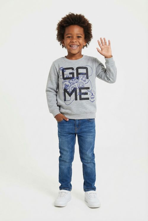 Moletom Infantil Cinza Gamer Controle Videogame