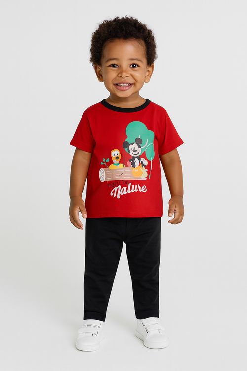 Camiseta m/c ppo 1/3 nos mickey vermelho vermelho