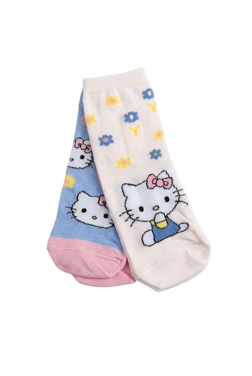 Meias Infantil Menina Multicoloridas Hello Kitty Tam. 30-33