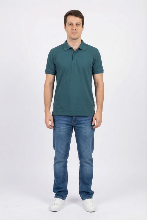 Polo Masculina Verde Floresta