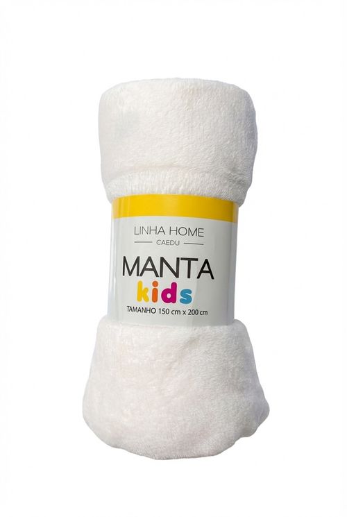 Manta Infantil Branca Estampada