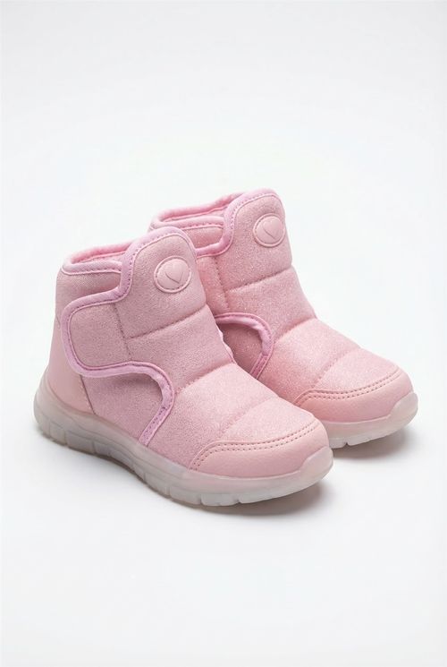 Botinha Infantil Menina Rosa Glitter Coração