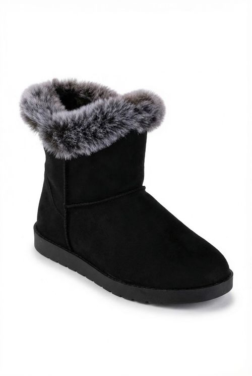 Bota Infantil menina Preta Peluciada