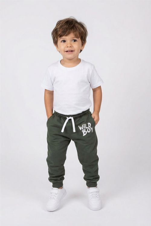 Calça Jogger Infantil Menino Verde Pistache Wild Boy