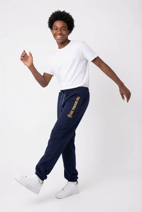 Calça Moletom Infantil Menino Azul Marinho Lettering 'The Original Dep'