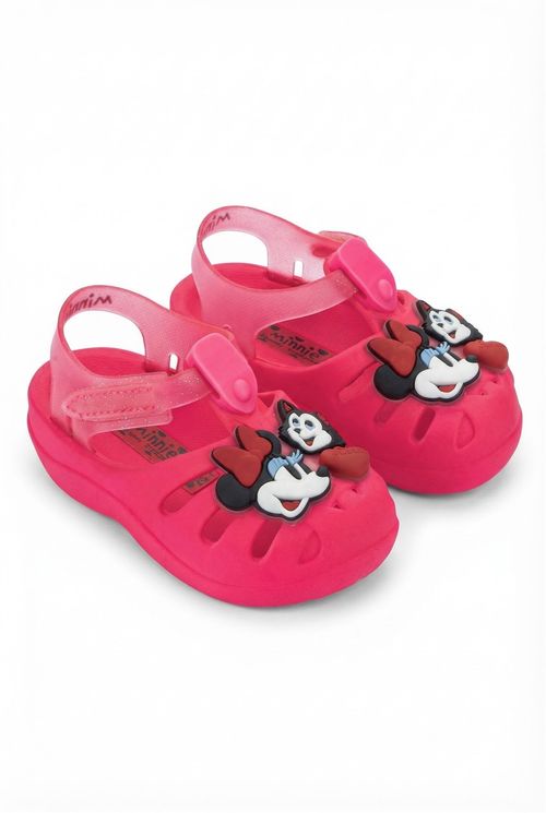 Sandália Infantil Menina Rosa Disney Minnie e Pluto