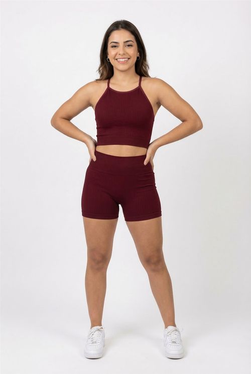 Top ginast fem comfy fex041c alca cruzad vermelho escuro