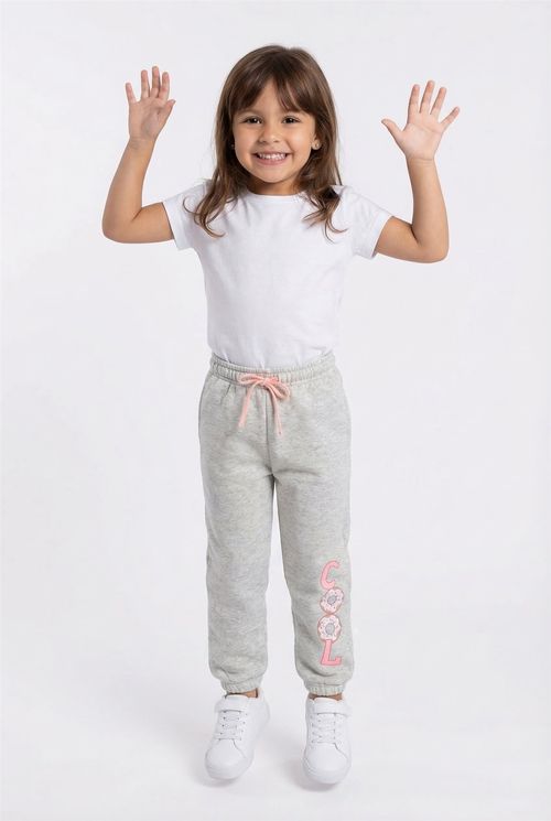 Calça de Moletom Infantil Menina Mescla Cool Donuts