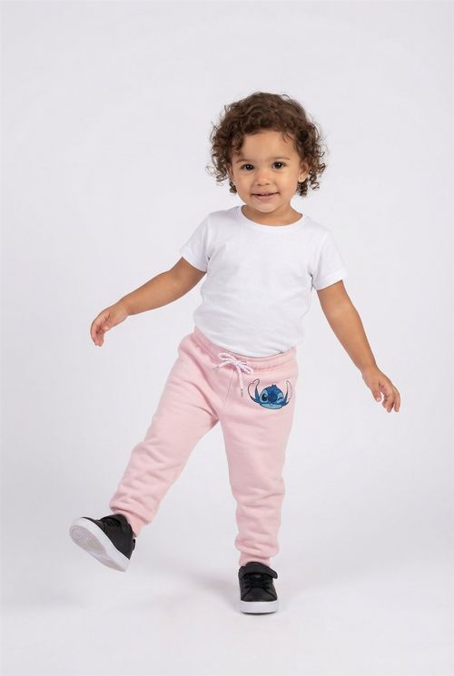 Calça Infantil Menina Rosa Claro Stitch